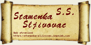 Stamenka Šljivovac vizit kartica